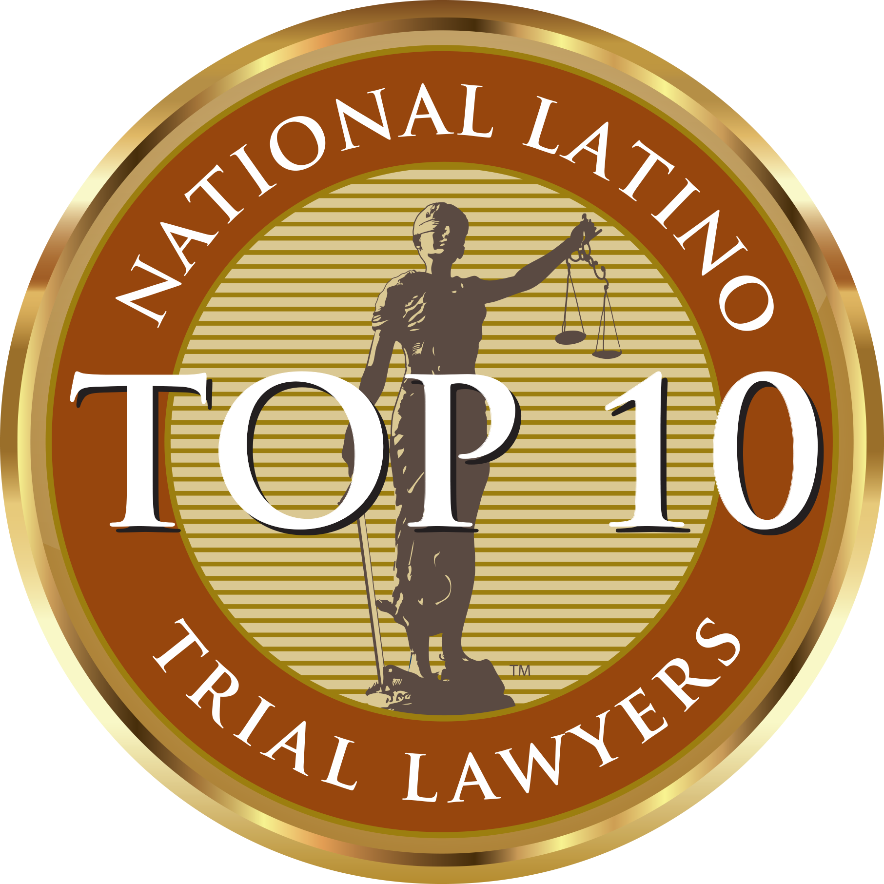National Latino TOP 10 Trial lawyers Logo for Kenny Ramirez Law Firm Personal Injury Lawyers. Located at 325 W Hospitality Ln Suite 204, San Bernardino, CA 92408. (909) 515-0646