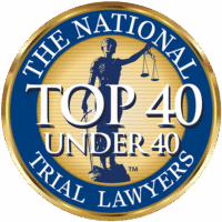 The National Trial Lawyers Top 40 under 40 Logo for Kenny Ramirez Law Firm Personal Injury Lawyers. Located at 325 W Hospitality Ln Suite 204, San Bernardino, CA 92408. (909) 515-0646
