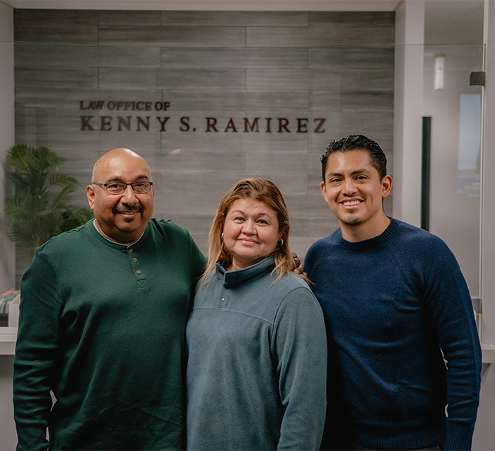Attorneys Kenny Ramirez with clients located in 325 W Hospitality Ln Suite 204, San Bernardino, CA 92408. (909) 515-0646